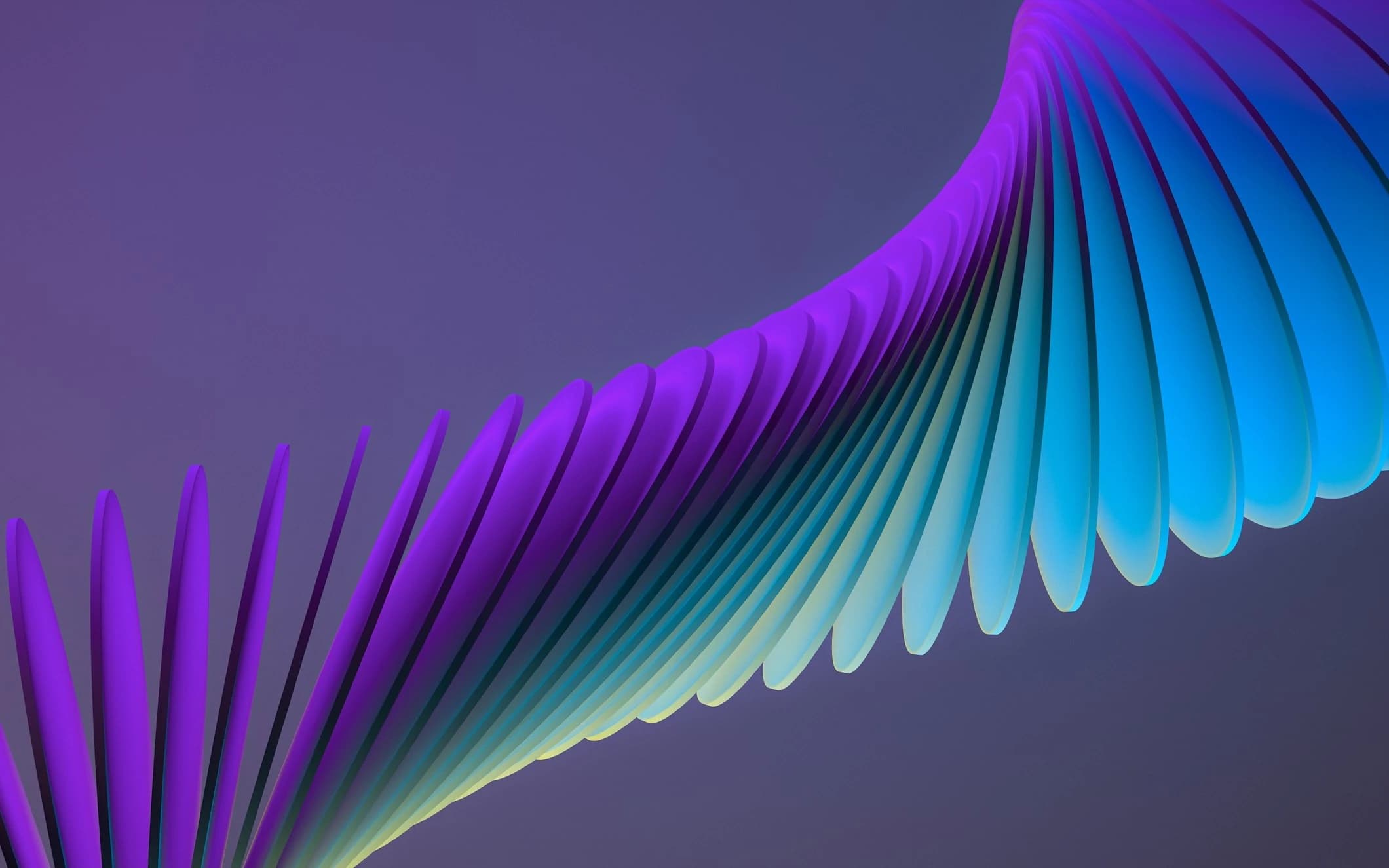 Abstract flowing blue and purple gradient blades — visual metaphor for the depth and dimensionality of advanced biomarker analysis